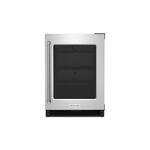 KitchenAid KURR214KSB 24 inch Undercounter Compact Refrigerator with 5.2 cu. ft. Capacity, Glass Door, Motion-Activated LED Lighting and Automatic Defrost in Stainless Steel