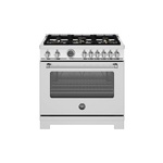 Bertazzoni MAS366BCFGMXTLP Master Series 36 inch Gas Range with 6 Brass Burners, 5.9 cu. ft. Capacity Oven, Removable Cast Iron Griddle and Dual Convection (Liquid Propane)