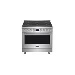 Frigidaire PCFG3670AF Professional 36 Inch Gas Range with 6 Sealed Burners, 4.4 cu. ft. Capacity, Temperature Probe, ADA Compliant, in Stainless Steel