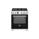 Bertazzoni PRO304BFEPNET Professional Series 30 inch Dual Fuel Range with 4 Brass Burners, 4.6 cu. ft. Capacity Oven, Self Clean and Air Fry (Nero Black, Natural Gas)