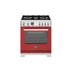 Bertazzoni PRO304BFEPROTLP Professional Series 30 inch Dual Fuel Range with 4 Brass Burners, 4.6 cu. ft. Capacity Oven, Self Clean and Air Fry (Rosso Red, Liquid Propane)