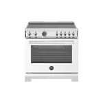 Bertazzoni PRO365ICFEPBIT Professional Series 36 inch Induction Range with 5 Elements, 5.7 cu. ft. Oven Capacity, Self-Clean, Air Fry and Cast-Iron Griddle (Bianco White)