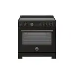 Bertazzoni PRO365ICFEPCAT Professional Series 36 inch Induction Range with 5 Elements, 5.7 cu. ft. Oven Capacity, Self-Clean, Air Fry and Cast-Iron Griddle (Carbonio)