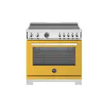 Bertazzoni PRO365ICFEPGIT Professional Series 36 inch Induction Range with 5 Elements, 5.7 cu. ft. Oven Capacity, Self-Clean, Air Fry and Cast-Iron Griddle (Giallo Yellow)