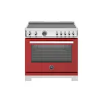 Bertazzoni PRO365ICFEPROT Professional Series 36 inch Induction Range with 5 Elements, 5.7 cu. ft. Oven Capacity, Self-Clean, Air Fry and Cast-Iron Griddle (Rosso Red)