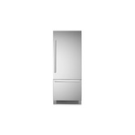 Bertazzoni REF30BMBIXRT 30 inch Built-In Bottom Mount Refrigerator with 15.5 cu. ft. Total Capacity, LED Lighting, Automatic Ice Maker, and Energy Star Rated, in Stainless Steel (Right Hinge)