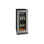 U-Line UHBV115SG01A 15 inch 1 Class Beverage Center with 2.9 cu. ft. Capacity, LED Lighting, Convection Cooling System in Stainless Steel Frame Glass