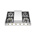 ILVE UHCP965FNSSGLP Nostalgie II 36 inch Built-In Gas Cooktop with Griddle, in Stainless Steel  (Liquid Propane)