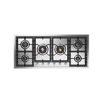 ILVE UHCPT125SSLP Professional Plus II 48 inch Built-In Gas Cooktop with Total Black Brass Burners, in Stainless Steel (6 Sealed Burners, Liquid Propane)