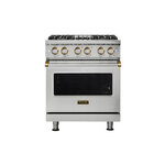 Viking VDR5304BSSBBLP 5 Series 30 inch Dual Fuel Range with 4 Sealed Burners and Self Clean (Stainless Steel with Brass, Liquid Propane)