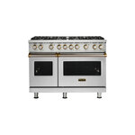 Viking VGR5488BSSBBLP 5 Series 48 inch Sealed Burner Gas Range with 8 Burners (Stainless Steel with Brass, Liquid Propane)