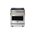 Viking VIR53024BSSBB 5 Series 30 inch Induction Self-Clean Range with 4 Elements (Stainless Steel with Brass)