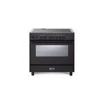 Verona VMFSIE365EE 36 inch Ultima Midnight Collection Freestanding Induction Range with 5 Elements, 5 cu. ft. Oven Capacity and Touch Control Clock