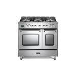 Verona VPFSGE365DSS 36 inch Prestige Series Freestanding Dual Fuel Double Oven Range with 5 Sealed Burners, 3.9 cu. ft. Oven Capacity and European Convection (Stainless Steel)