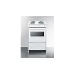 Summit WEM110RW 20 inch Freestanding Electric Range with 4 Coil Elements, and 2.46 cu. ft. Oven Capacity in White